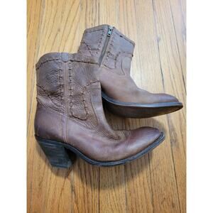 JUSTIN MSL104 Women's Cowgirl Western Boots Brown Distressed Leather Size 9.5